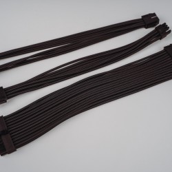 Set Prelungire Cabluri Sursa ATX, SAMA Modding Sleeve, Kit Extender, Mesh Textil, 30 cm, 18AWG, NEGRU