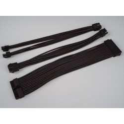 Set Prelungire Cabluri Sursa ATX, SAMA Modding Sleeve, Kit Extender, Mesh Textil, 30 cm, 18AWG, NEGRU