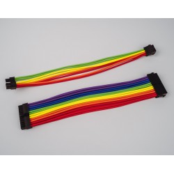Set Prelungire Cabluri Sursa ATX, SAMA Modding Sleeve, Kit Extender, Mesh Textil, 30 cm, 18AWG, MULTICOLOR